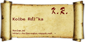 Kolbe Réka névjegykártya